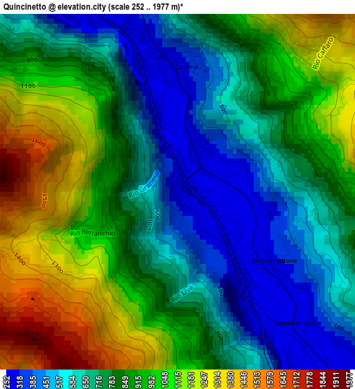 Quincinetto elevation map