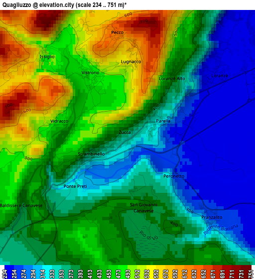 Quagliuzzo elevation map