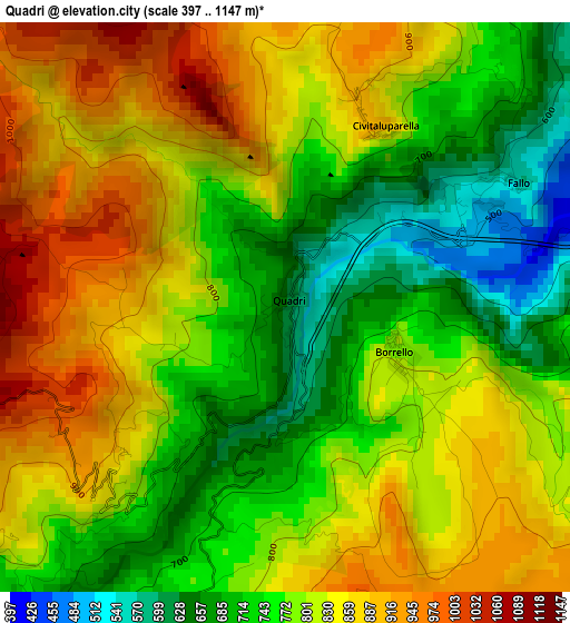 Quadri elevation map