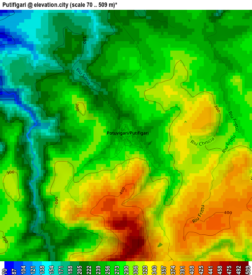 Putifigari elevation map