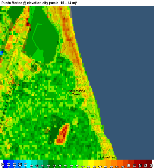 Punta Marina elevation map