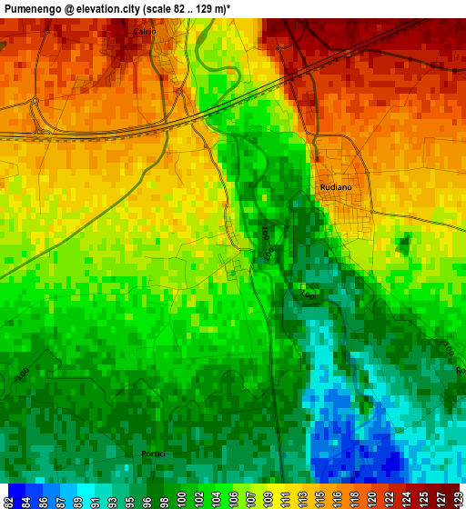 Pumenengo elevation map