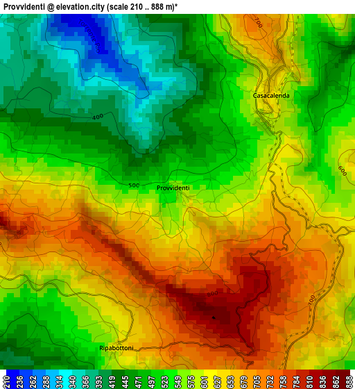 Provvidenti elevation map