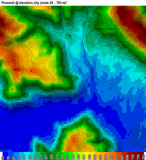 Prossedi elevation map