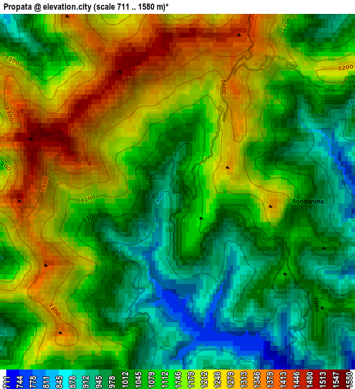 Propata elevation map