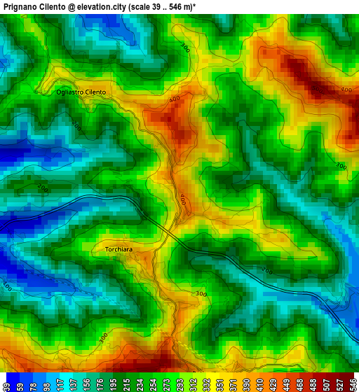 Prignano Cilento elevation map