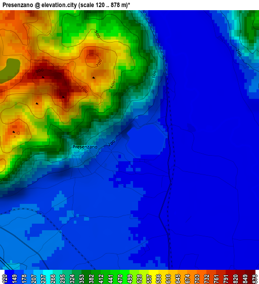 Presenzano elevation map