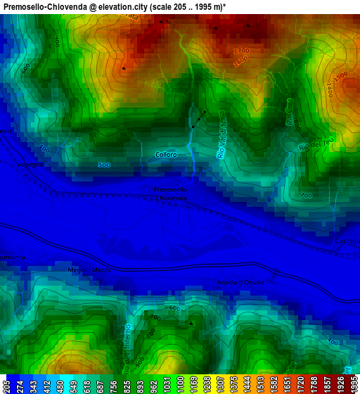 Premosello-Chiovenda elevation map