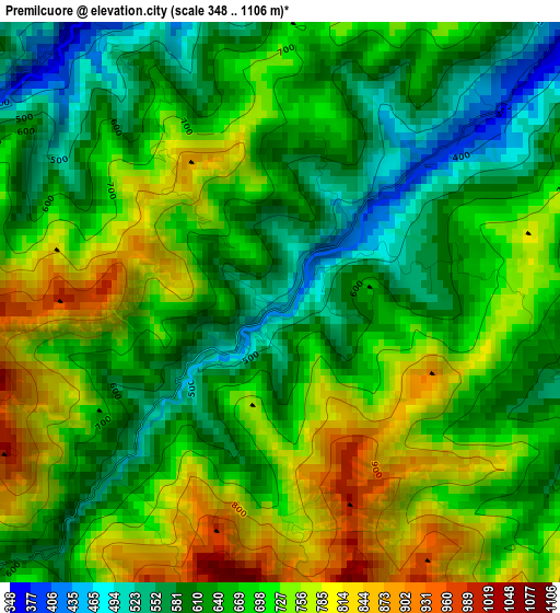 Premilcuore elevation map