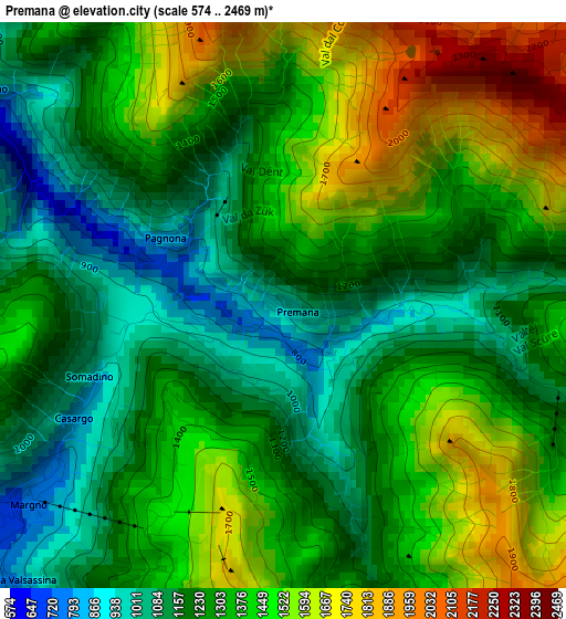 Premana elevation map