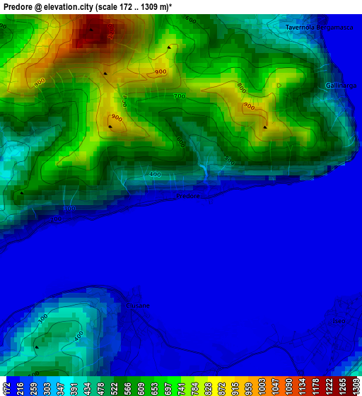 Predore elevation map