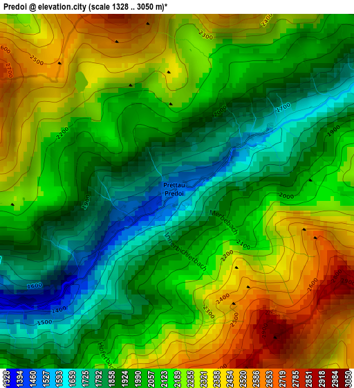 Predoi elevation map