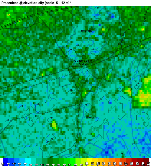 Precenicco elevation map