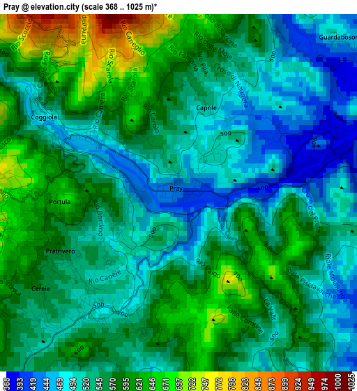 Pray elevation map