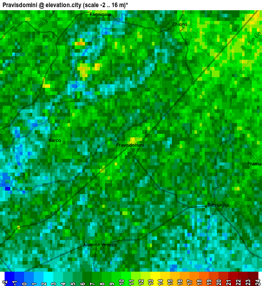 Pravisdomini elevation map