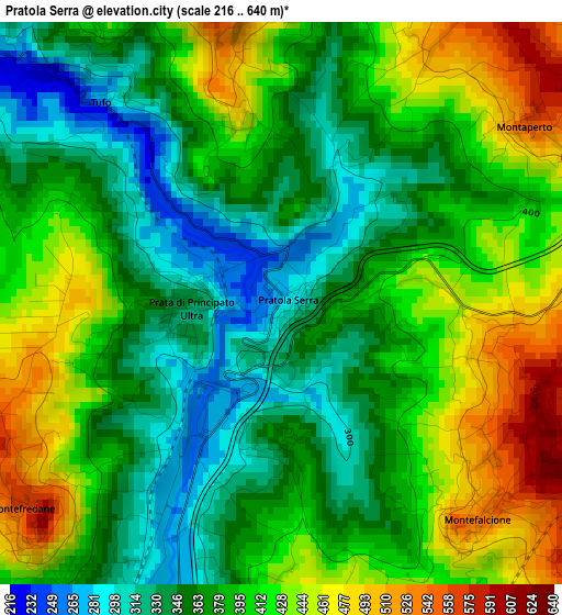 Pratola Serra elevation map