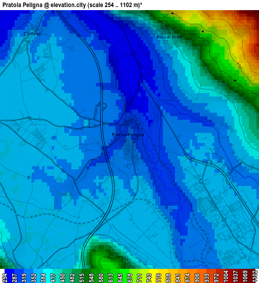 Pratola Peligna elevation map