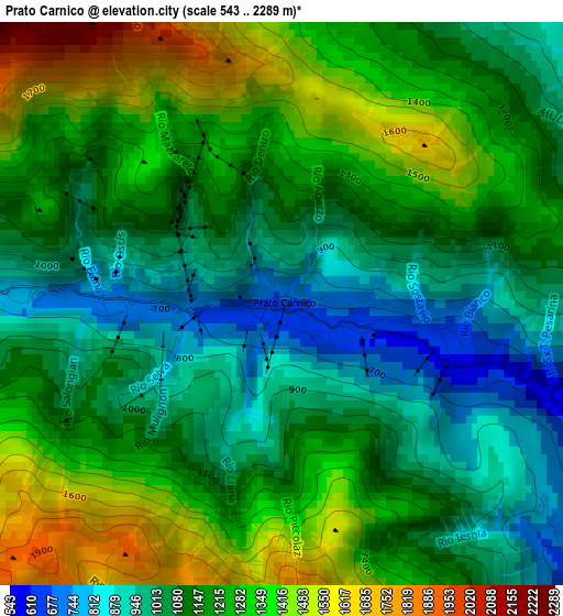 Prato Carnico elevation map