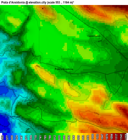 Prata d'Ansidonia elevation map