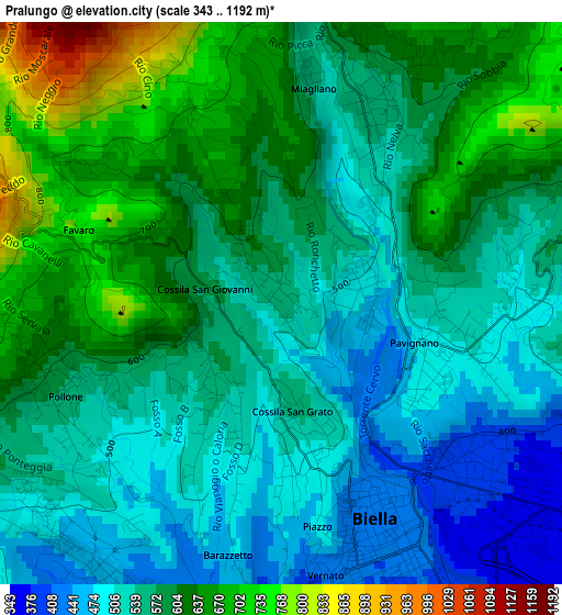 Pralungo elevation map