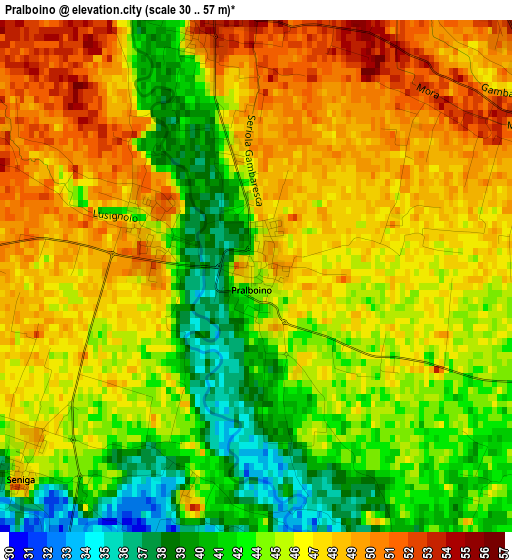 Pralboino elevation map