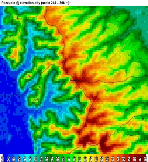 Pozzuolo elevation map