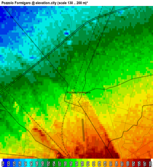 Pozzolo Formigaro elevation map