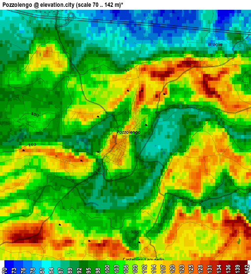 Pozzolengo elevation map