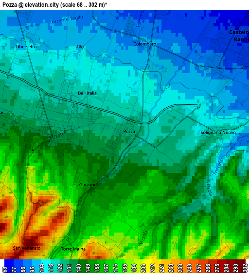 Pozza elevation map