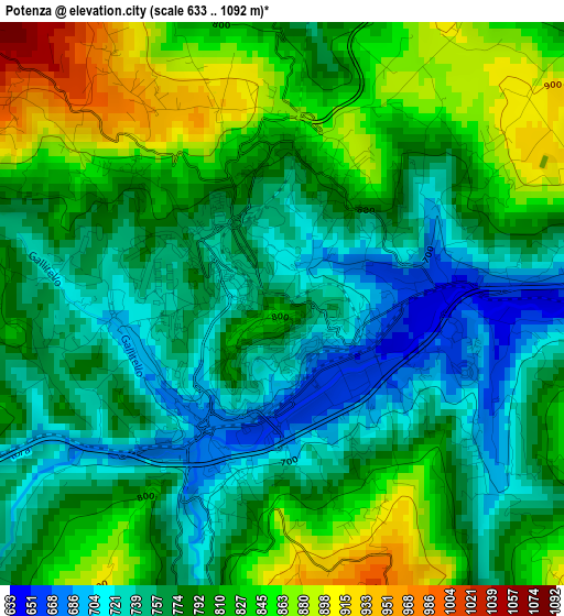 Potenza elevation map