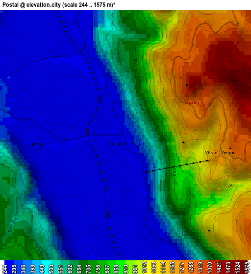 Postal elevation map