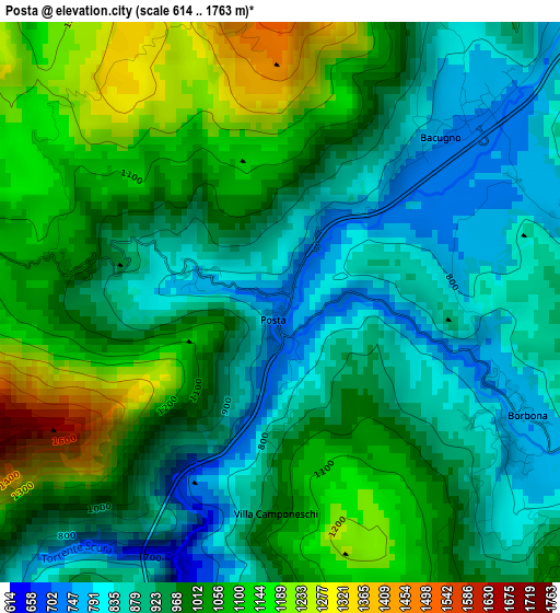 Posta elevation map