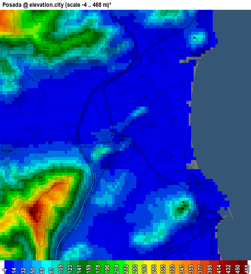 Posada elevation map