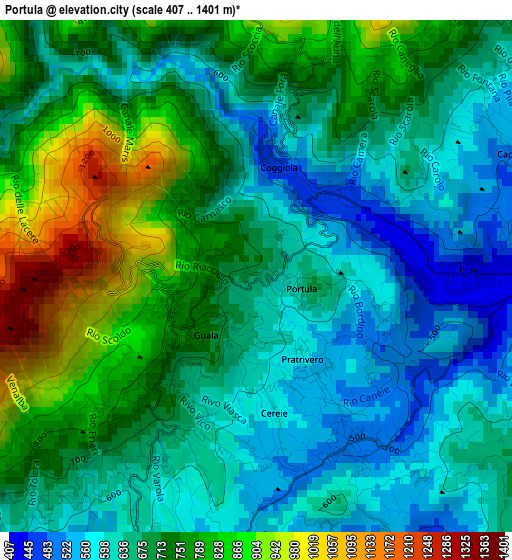 Portula elevation map