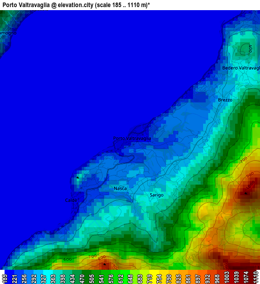 Porto Valtravaglia elevation map