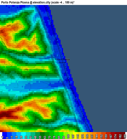 Porto Potenza Picena elevation map