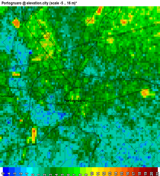 Portogruaro elevation map
