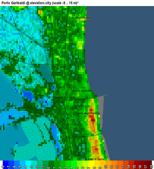 Porto Garibaldi elevation map