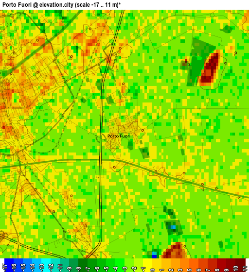 Porto Fuori elevation map