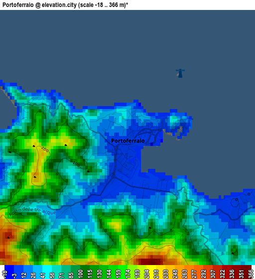 Portoferraio elevation map