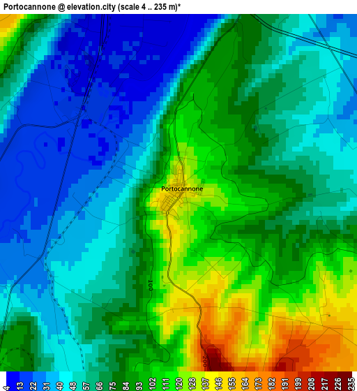 Portocannone elevation map