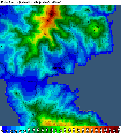 Porto Azzurro elevation map