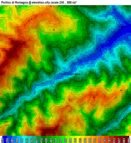 Portico di Romagna elevation map