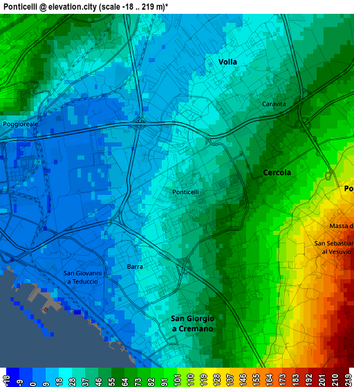 Ponticelli elevation map