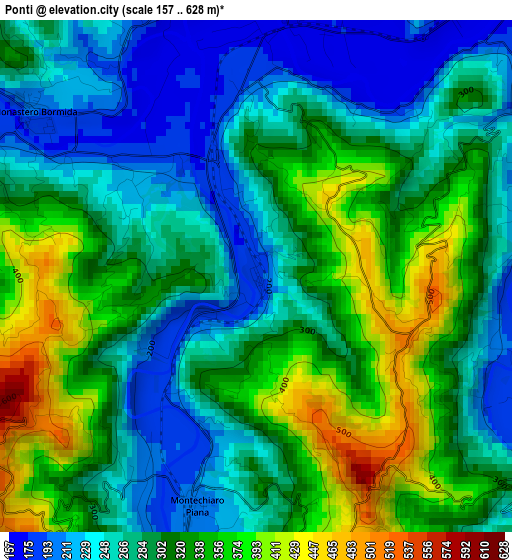 Ponti elevation map