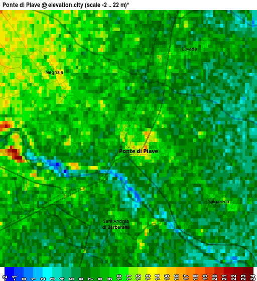 Ponte di Piave elevation map