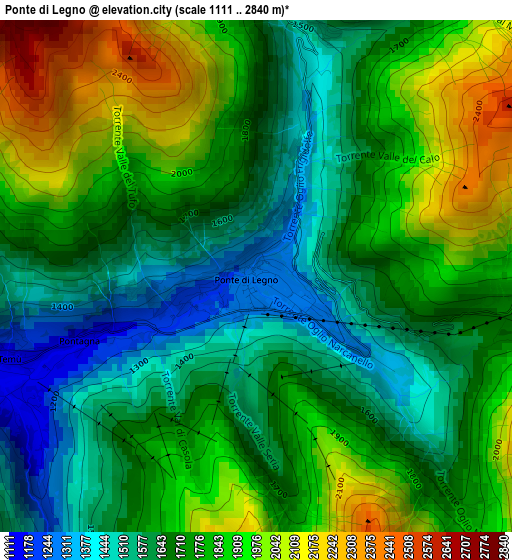 Ponte di Legno elevation map