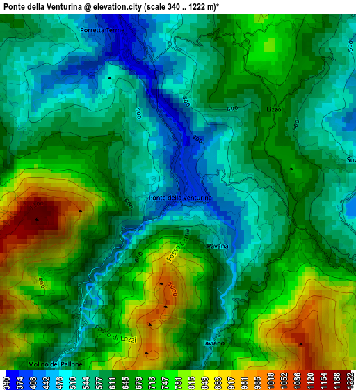 Ponte della Venturina elevation map