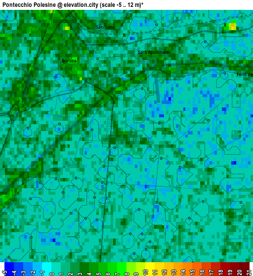 Pontecchio Polesine elevation map