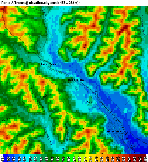 Ponte A Tressa elevation map